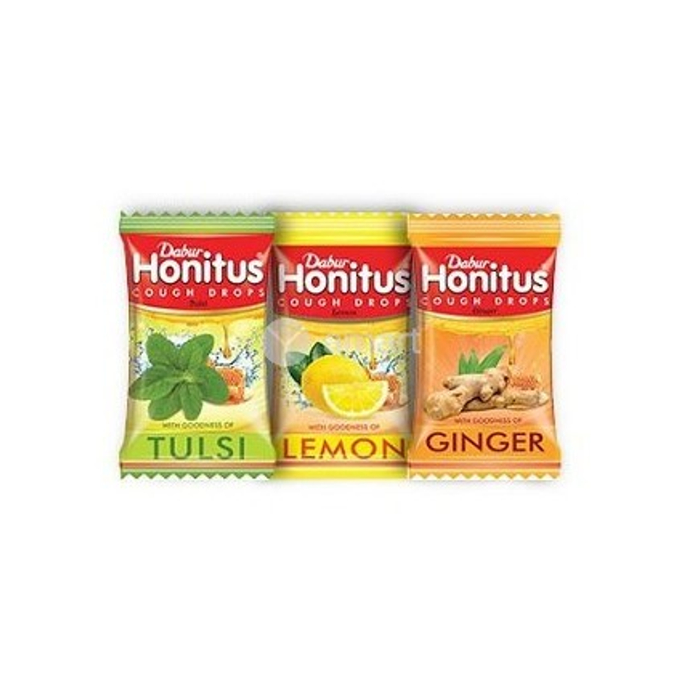 Леденцы Dabur Honitus вкус микс (Лимон, тулси, имбирь) 1 шт