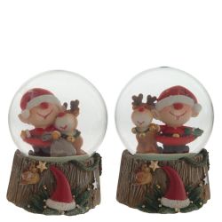 GAEM Фигурка декор в стекл шаре "Гном и Олень", D6,5 см, L6,5 W6,5 H9 см, 2в.