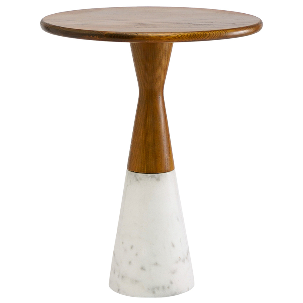 Столик кофейный ashil, D45 см, натуральное дерево/мрамор