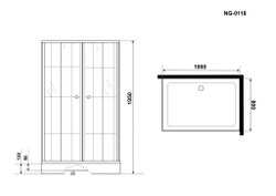 Душевой уголок Niagara Nova NG-0118-14 (1000х800х1950) низкий поддон(13см), стекло прозрачное,  2 места