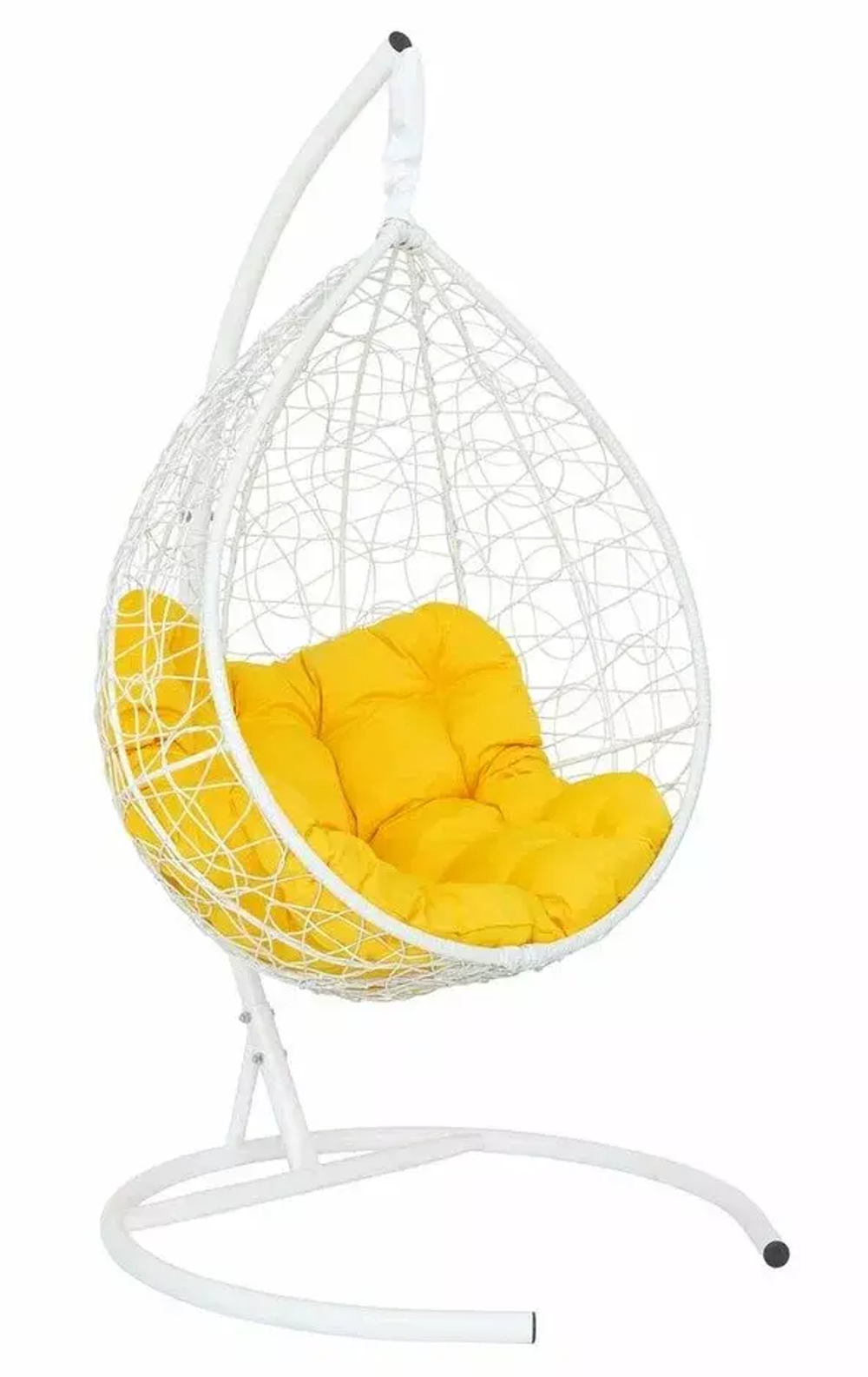 Подвесное кресло-кокон SEVILLA RELAX белое, желтая подушка (Laura Outdoor)