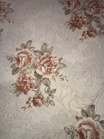 Обои COLOR SYMPHONY винил комп. на флизе 1,06х10м. Rose роза коричневая на светло- коричневом