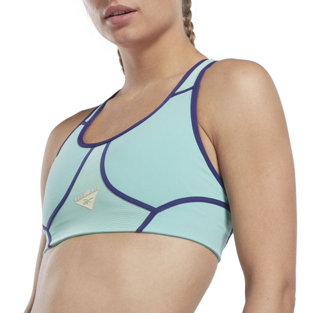 Теннисный бюстгальтер Reebok Less Mills Colorblock - Turquoise