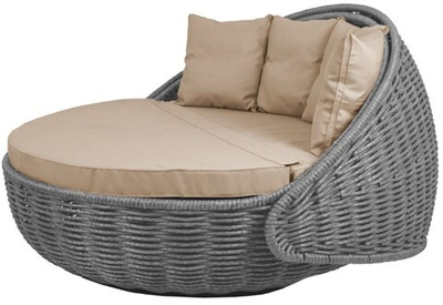 Круглый шезлонг Диван-кровать Nestbed (серый, подушка светло-серая)
