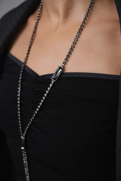 Сотуар галстук из графитовых круглых кристаллов в двумя прямоугольными