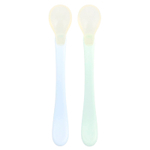 Green Sprouts, Silicone & Sprout Ware®, First Food Spoons, от 6 месяцев, Light Ealight, 2 упаковки