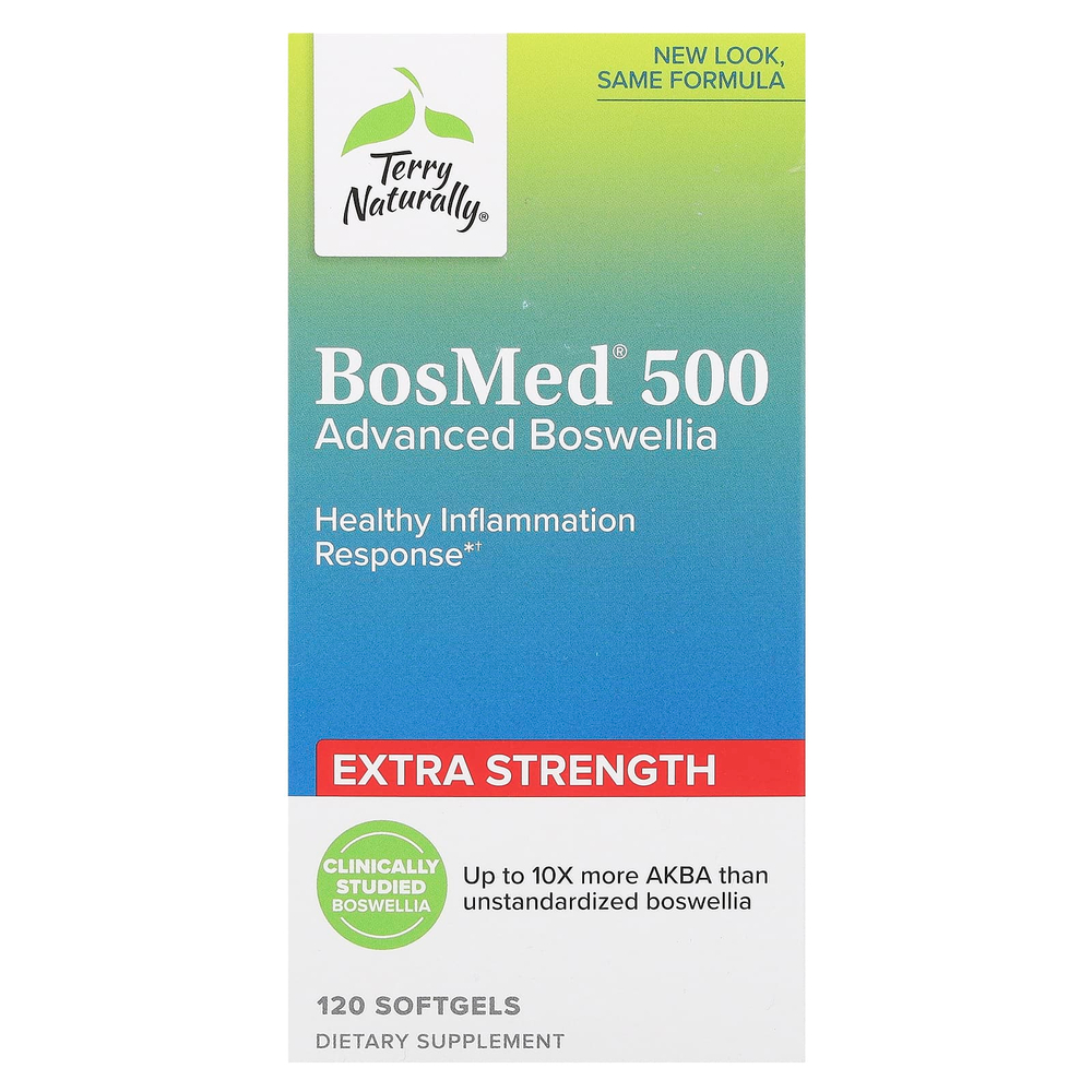 Terry Naturally, BosMed 500, босвеллия, улучшенная формула, 500 мг, 120 капсул