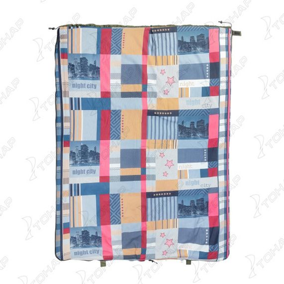 Спальный мешок-одеяло OLYMPUS 200B (185х70, холлоф., зеленый/город) (T-HS-SB-O-200B-NC) Helios