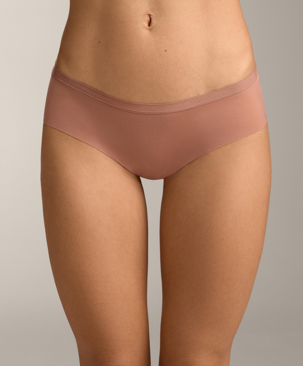 OYSHO Набор из трех пар трусиков-хипстеры с логотипом из полиамидной смеси, кирпичный