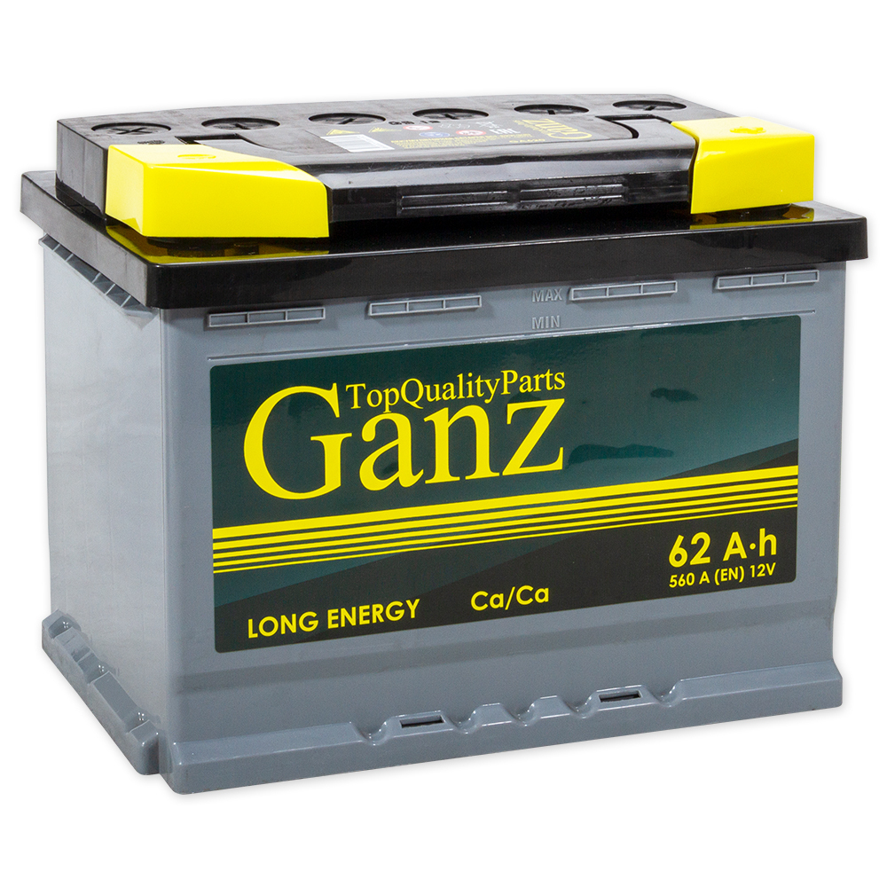 Аккумулятор GANZ Standart 62 А/ч обратный R+ 242x175x190 L2 EN 560 А