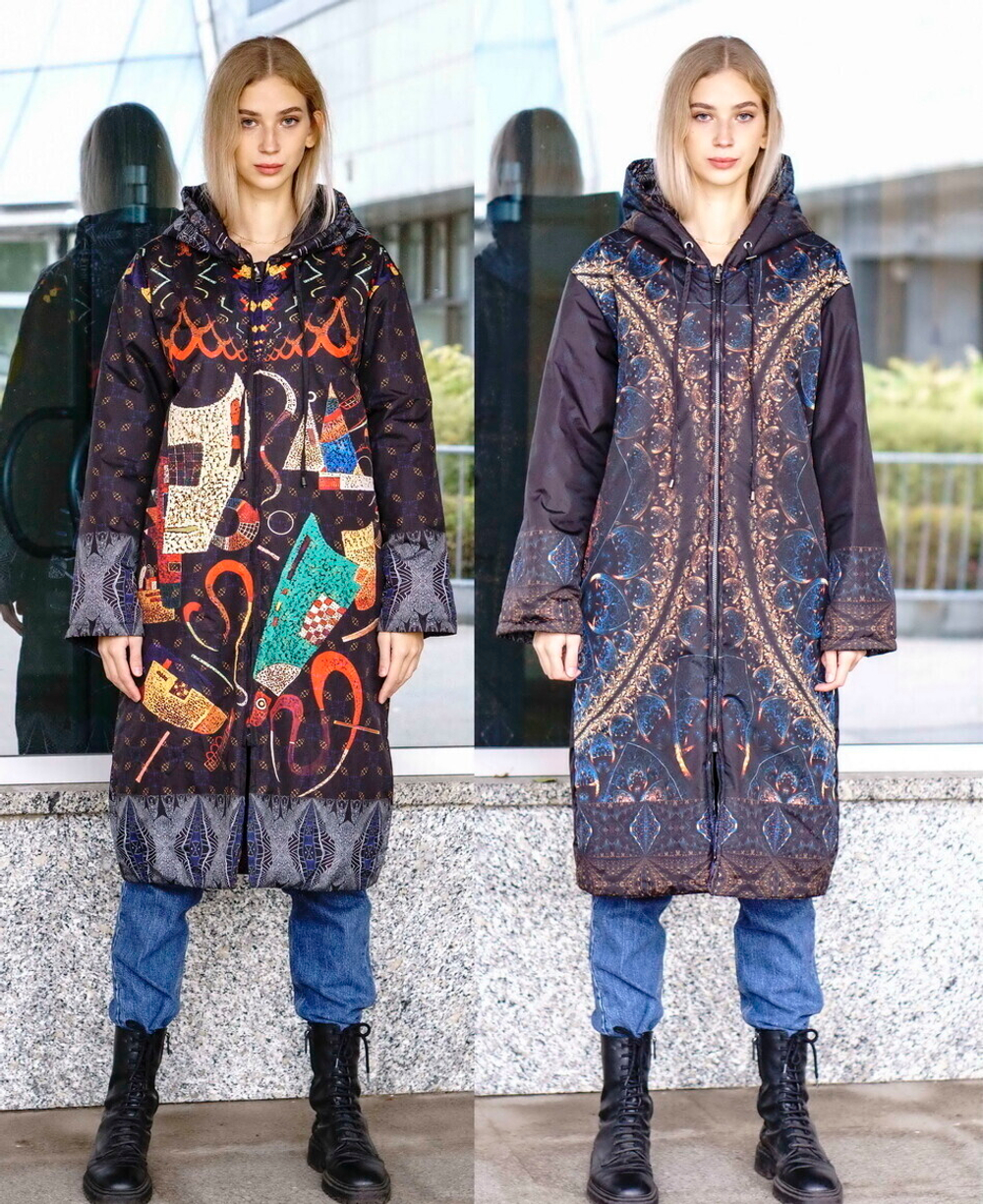 Двустороннее пальто-парка