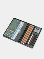 Набор художественный FABER-CASTELL "Pitt Monochrome", 12 предметов, металлическая коробка, 112975