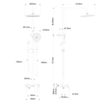 Душевая система с техническим душем WONZON & WOGHAND, Черный матовый (WW-A30874-MB)