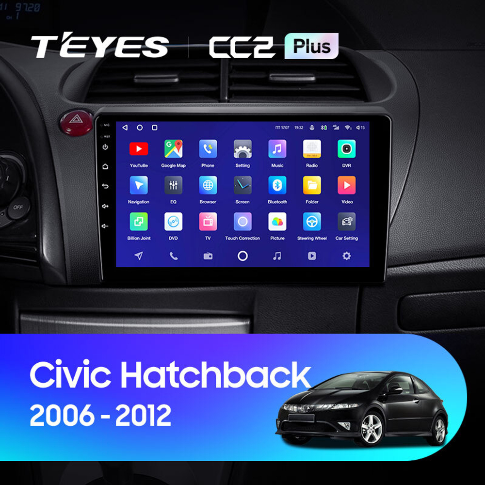 Teyes CC2 Plus 9" для Honda Civic Hatchback 2006-2012