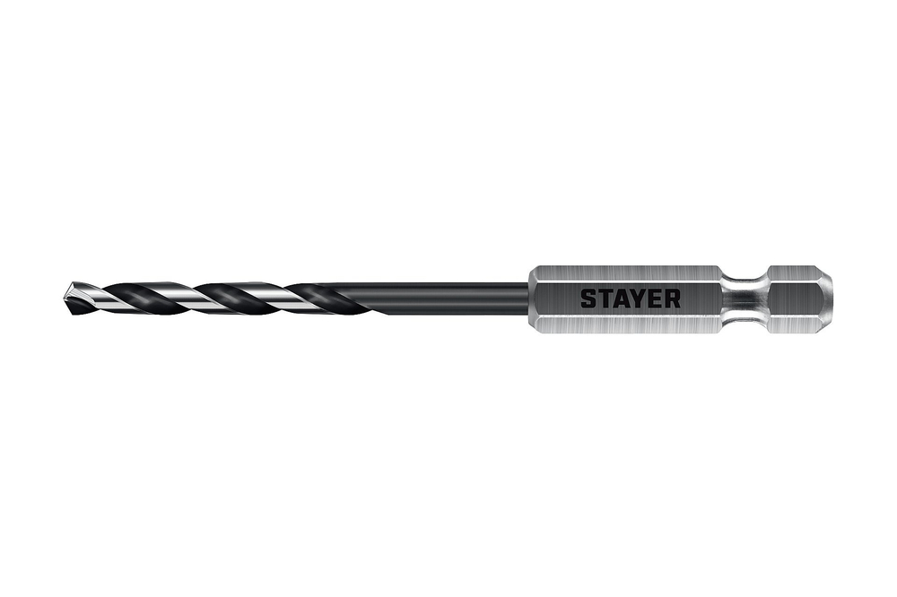 STAYER НЕХ-1/4″, d 3.5 х 93 мм, сверло по металлу для винтовёртов и шуруповертов IMPACT READY (29603-3.5)