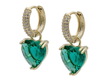 Серьги-Кольца  с подвесом Сердце