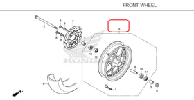 44650-K26-B00ZC. WHEEL SUB ASSY., FR. *NHA40M*. Front wheel Honda Monkey125 (Z125)