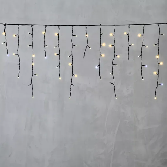 Светодиодная бахрома 3,1*0,5 м., 150 теплых белых LED ламп, мерцание, черный провод ПВХ, LTC (PIL150BLW-11-2WW)