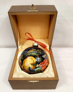 Шар новогодний (круговая роспись Палех) "Репка" в футляре