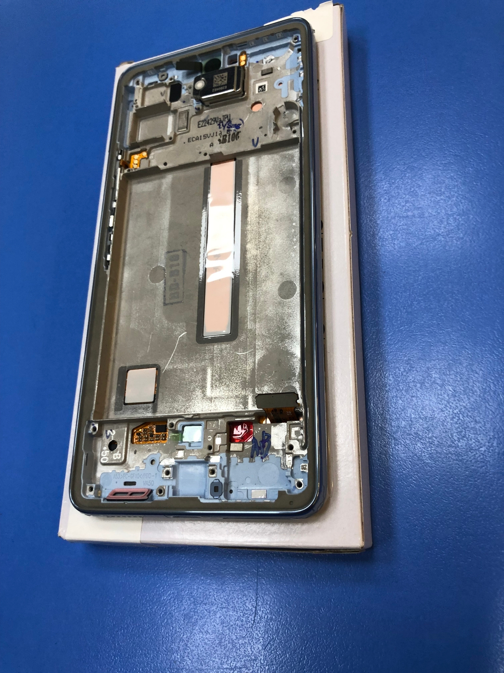 Самсунг A536 Galaxy A53 5G  Дисплей в сборе с тачскрином и рамкой синий Оригинал Сервисный