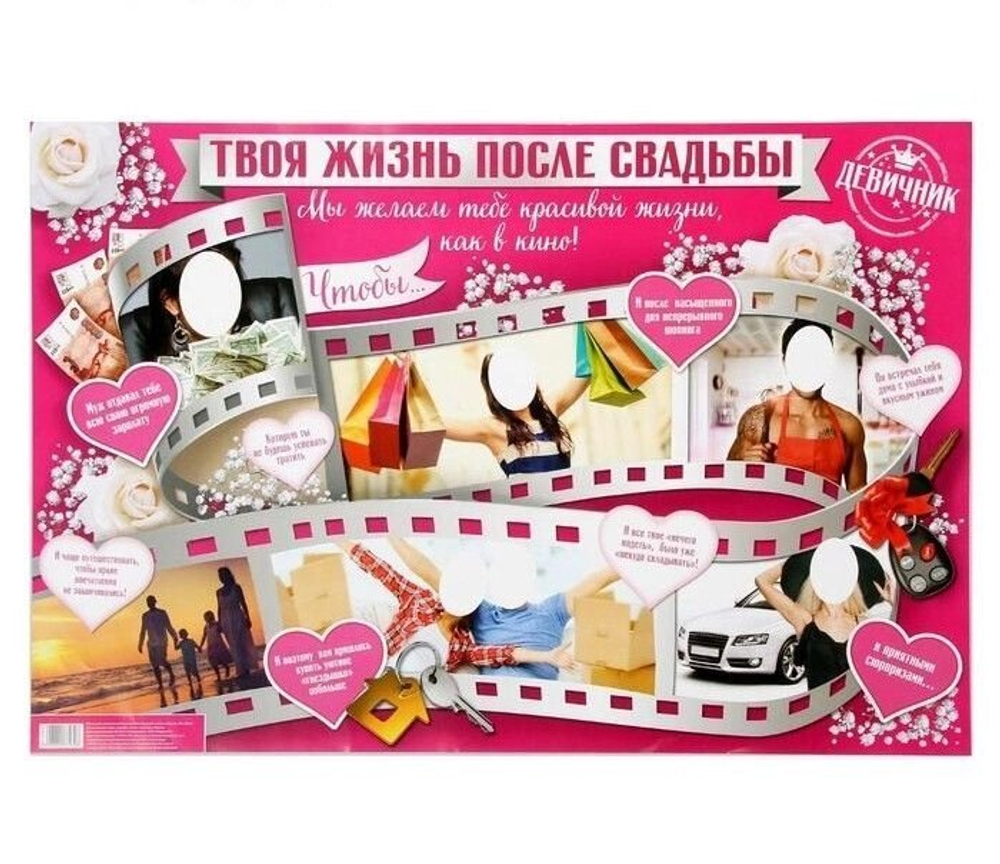 Плакат для девичника "Твоя жизнь после свадьбы"
