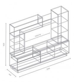 Гостиная "Трио 2" (Винтерберг/бетон пайн темный), ЛДСП, Велес