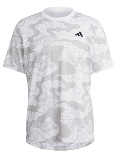 Футболка мужская теннисная Adidas Club Graphic T-Shirt - white/grey
