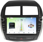 Магнитола для Mitsubishi ASX 2010-2016, Peugeot 4008, Citroen C4 Aircross (рамка с крутилками и кнопками) - Teyes CC4L монитор 9" IPS на Android 14, Snapdragon 662, CarPlay, 4G SIM-слот