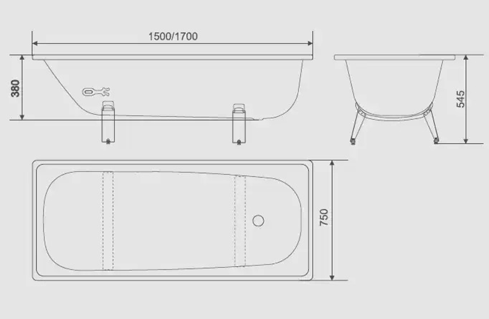 Ванна стальная L-1700*700 Optima