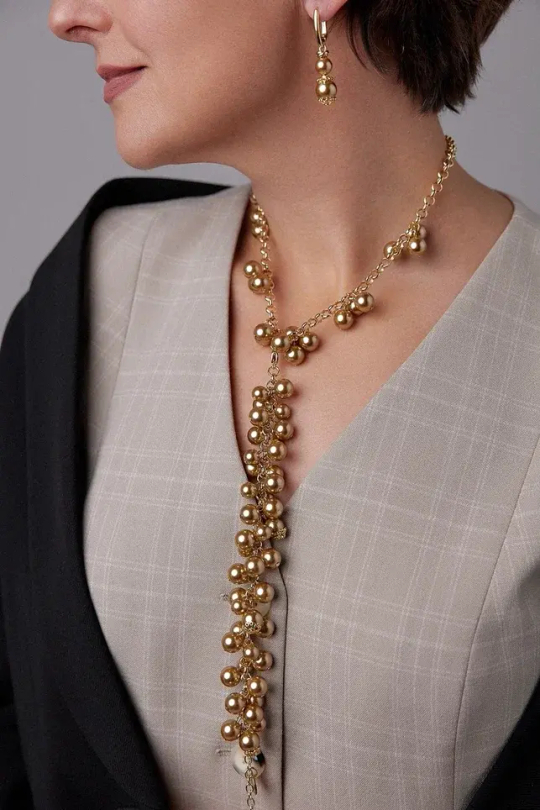 Серьги Currant золотой жемчуг, оттенок золото