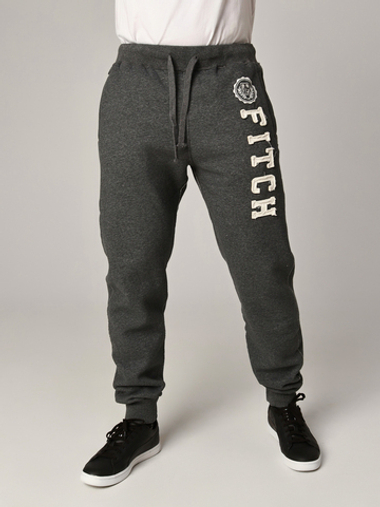 Трикотажные прямые флисовые брюки Abercrombie & Fitch FABT12