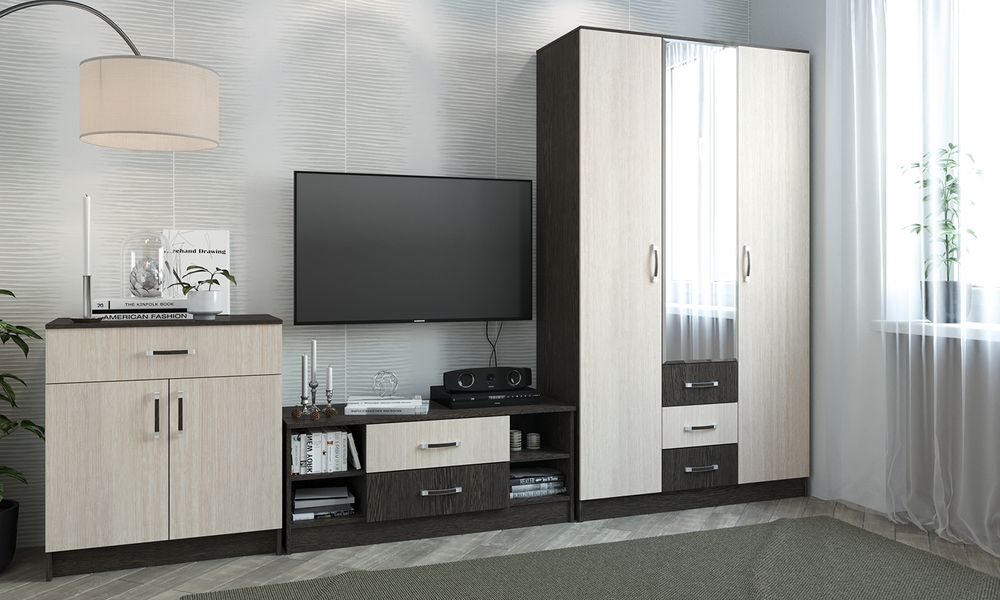 Гостиная "Ронда" № 13 (венге\дуб молочный)