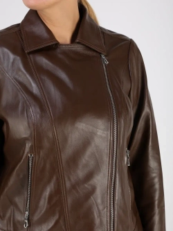 Кожаная куртка демисезонная косуха оверсайз