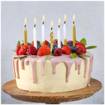 Свечи для торта золото металлик и белые с глиттером 8 см, 12 шт