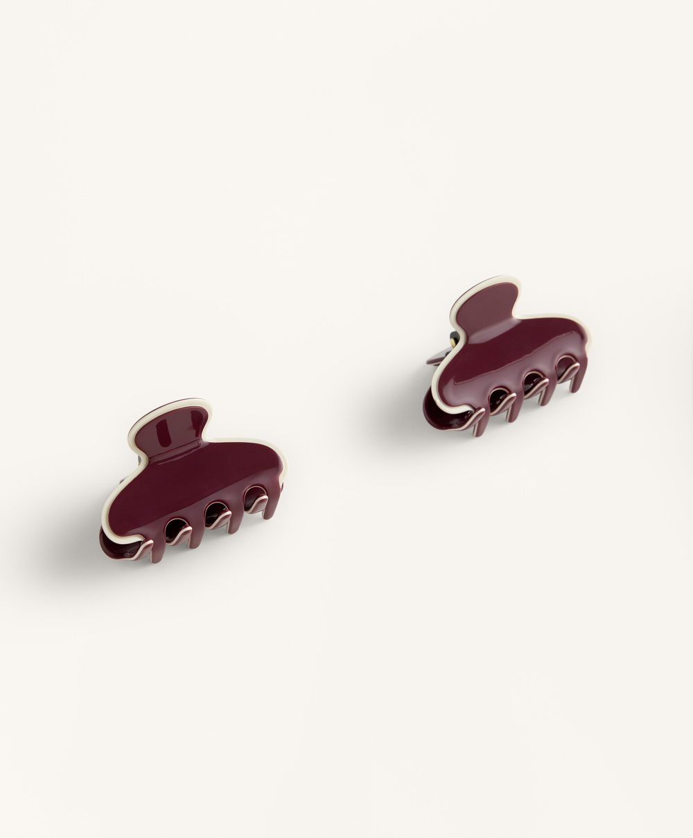 OYSHO Две заколки для волос Piping, бордовый