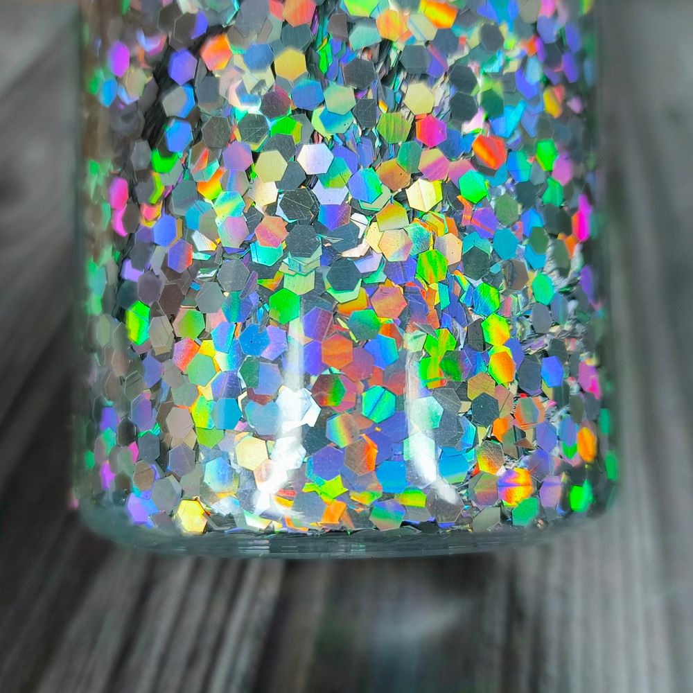 Блестки Глиттеры 2,5 мм. - Серебро голографик универсальные для творчества, рукоделия, для смолы, дизайна ногтей,  декор...