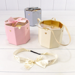 Коробка Ювелирная 13.3х13.3х11.5 см Набор 3 шт с прозрачной крышкой и ручками (Микс)