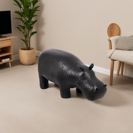 Банкетка Пуф Бегемот Черный большой