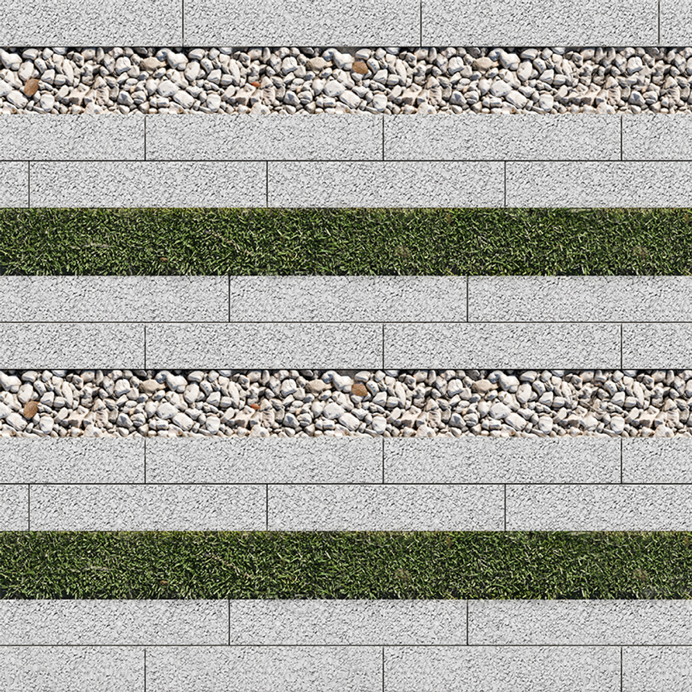 Тротуарная плитка ГАЗОННАЯ РЕШЕТКА - Гранит Белый