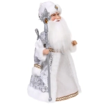 Дед Мороз музыкальный «Сказочная волшебная шуба» 40 см (серебряная шубка)