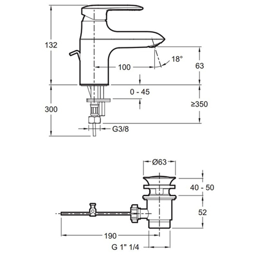 Смеситель для раковины Jacob Delafon Kumin E99980-CP схема
