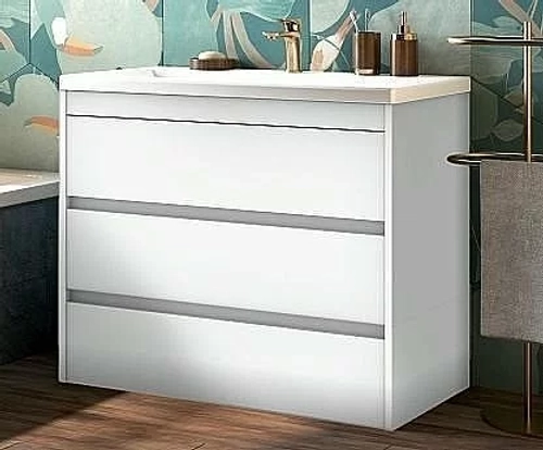 Тумба с раковиной Art&Max FAMILY_1000_3C_PIA_BL белый глянцевый
