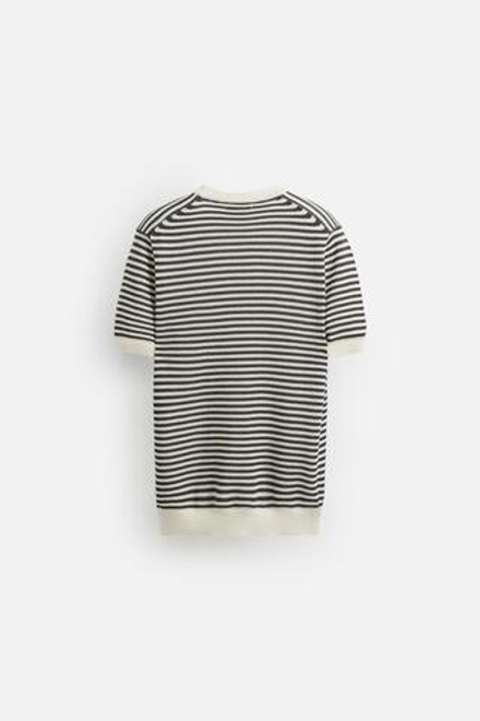 ZARA ФУТБОЛКА В ПОЛОСКУ, БЕЛЫЙ/СЕРЫЙ