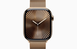 Apple Watch Series 10, 46 мм, титан Золотого цвета, миланский сетчатый браслет