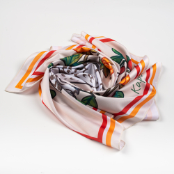 Шейный платок «Сова и ягоды», 70×70 см