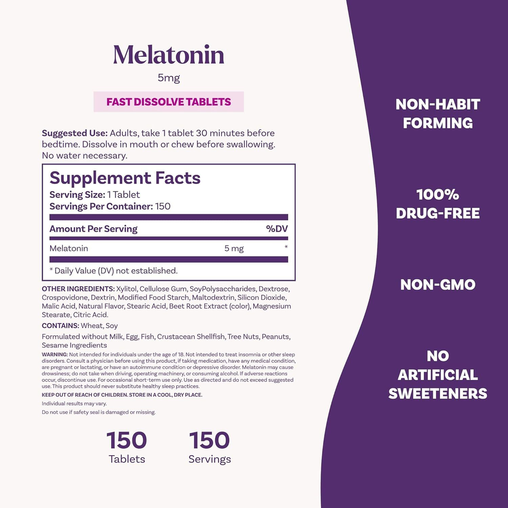 Антиоксидант Natrol Melatonin 5 мг 150 таблеток
