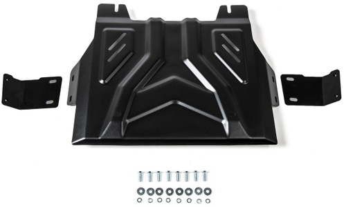 Защита РК АвтоБроня для Fiat Fullback (V - 2.4D) 2016-н.в./Mitsubishi L200 V (V - 2.4D) 2015-2019 2018-н.в./Mitsubishi Pajero Sport III (V - 2.4D; 3.0) 2016-2021 2021-н.в. (устанавл-ся совместно с 111.04047.2), штампованная, сталь 1.8 мм, с крепежом, 111.04048.2