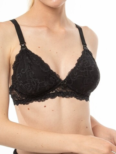 Бюстгальтер "Полина" мягкий кружевной классика для кормления цвет черный, 20% хлопок и 70% полиэстер, размеры 80В и 85В