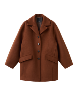 Пальто миди из смесовой шерсти с пуговицами