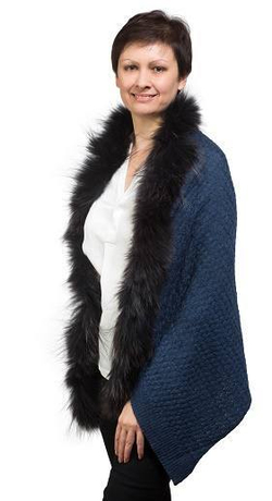 Палантин 60х180 Petrusse Bristol синий Франция вид